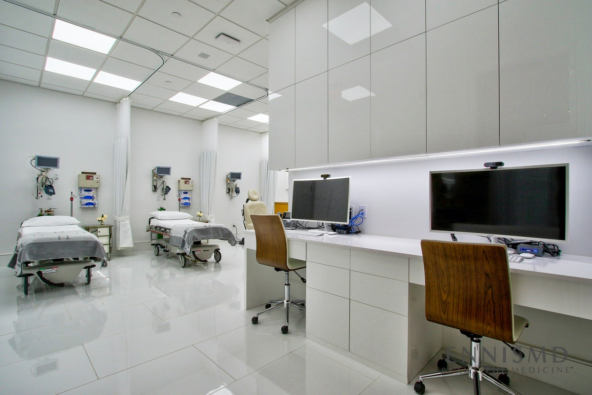 Post-surgery recovery area at Ennis Plastic Surgery