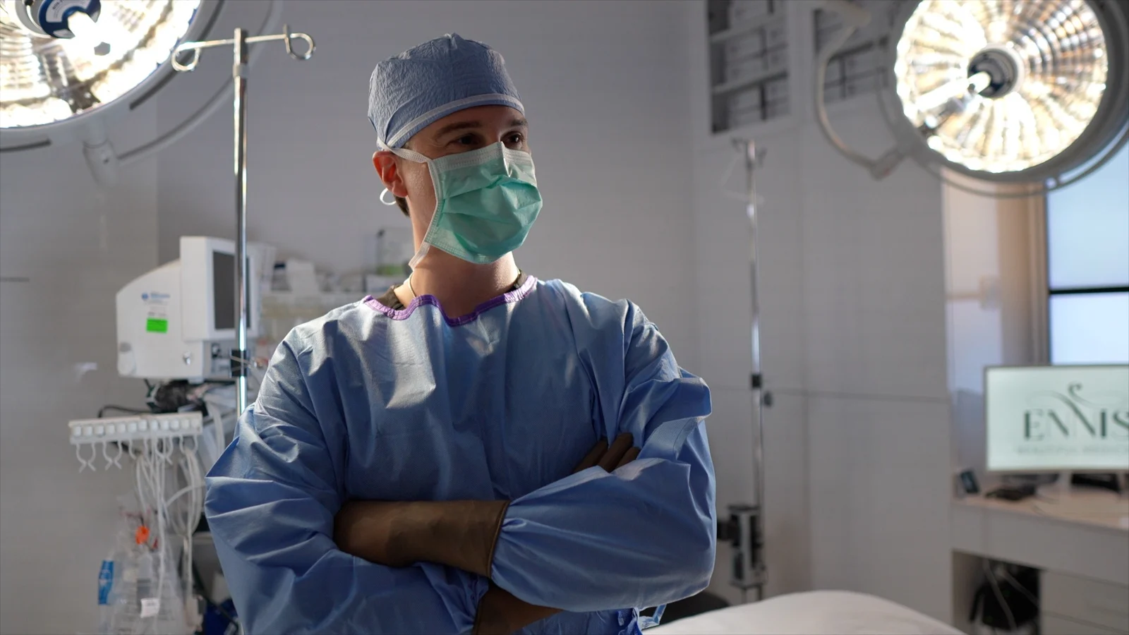 Dr. Vincent Riccelli in surgical attire in the operating room