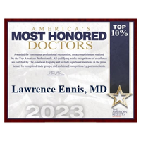 America’s Most Honored Doctors 2023 award for Lawrence Ennis MD