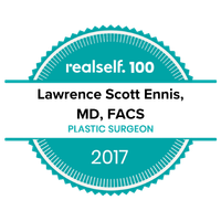 RealSelf 100 plastic surgeon 2017 badge