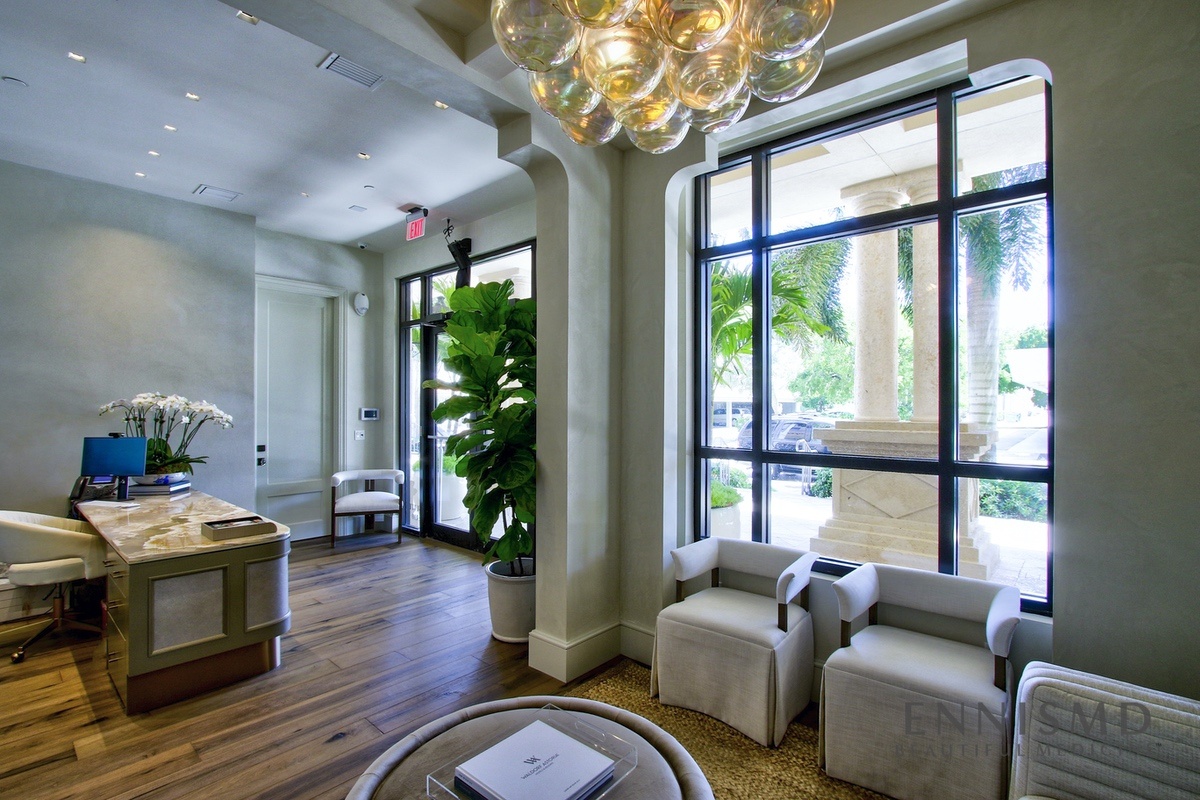 Guest checkout lobby 2 at Ennis Plastic Surgery in Boca Raton Florida